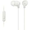 Sony MDR-EX15AP Auiculares con Microfono In‑Ear con Cable - Iman de Neodimio - Conexion Jack 3,5mm - Cable 1,2m - Color Blanco