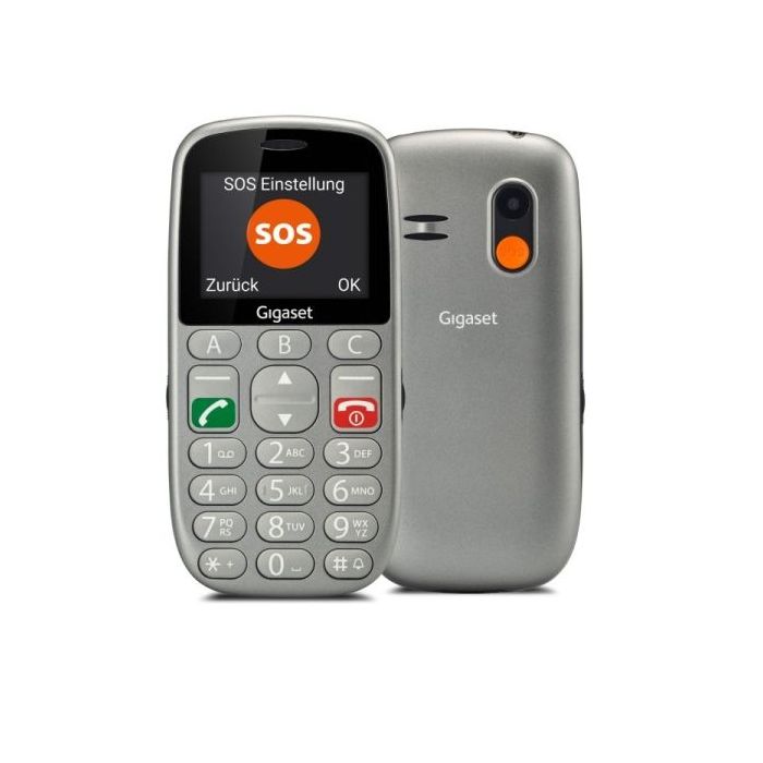 Gigaset GL390 Telefono Movil Para Mayores Pantalla 2.2  - Camara 0.3MP - Base de Carga - Color Gris