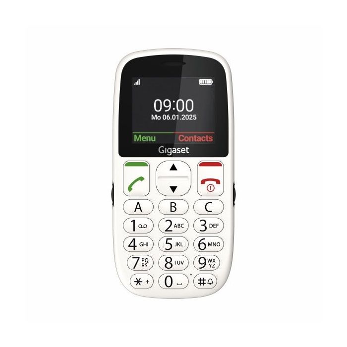 Gigaset GL395 Telefono Movil para Mayores Pantalla 2.2  - IP44 - Base de Carga - Color Blanco