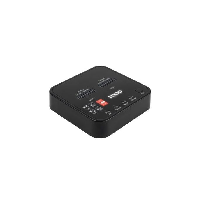 Tooq TQDS-201B Dock Doble Bahia M.2 NVMe NGFF PCIe - USB-C 3.2 Gen2 - Soporta PM, RAID0, RAID1 - Color Negro