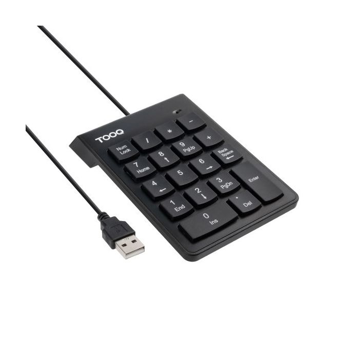 Tooq TQK-2001-B Teclado Numerico - Cable USB-A de 1.3m - Color Negro