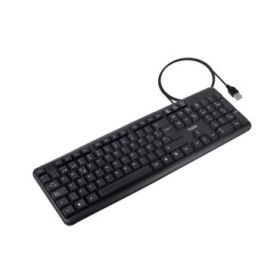 Tooq TQK-2002-B Teclado USB - Patas Plegables para Inclinacion Ajustable - Cable 1.35m - Disposicion QWERTY ES - Color Negro