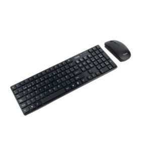 Tooq TQKMW-3102-B Pack de Teclado Inalambrico - Disposicion QWERTY ES + Raton Inalambrico 1600dpi - Slim - 4 Botones - Uso Ambid