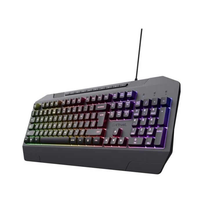 Trust Gaming GXT 836 Evocx Teclado Gaming USB - 12 Teclas Multimedia - Antighosting - Iluminacion LED - Color Negro