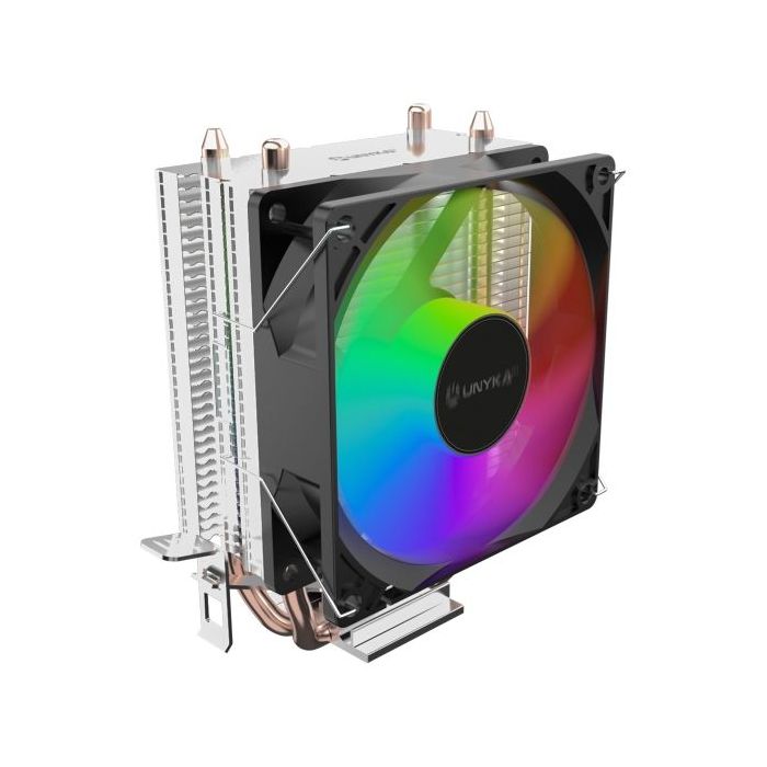 Unykach Unycool H21 ARGB Disipador CPU - Multisocket Universal - Ventilador 90mm - Iluminacion ARGB - Color Negro
