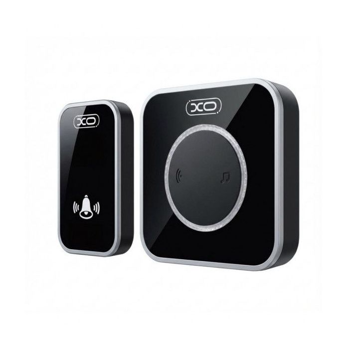 XO SF11 Timbre Inalambrico - Alcance hasta 300m - 60 Tonos - Aviso Luminoso LED - ABS - Instalacion sin Obra - Receptor Enchufab