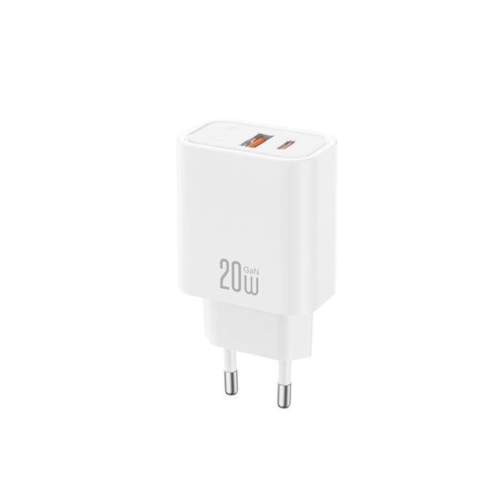 XO CE40 Cargador de Pared - USB-A 20W - USB-C 20W - Power Delivery - Quick Charge - Color Blanco