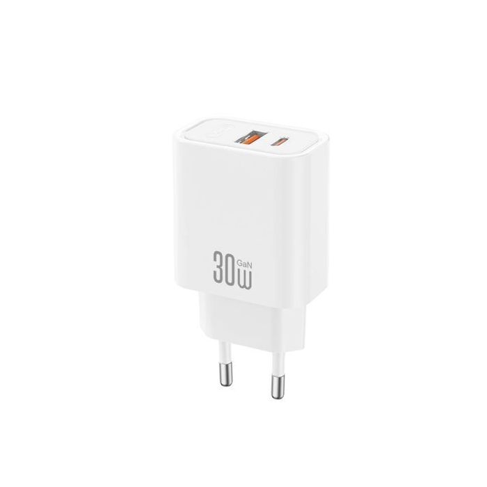 XO CE42 Cargador de Pared - USB-A 22.5W - USB-C 30W - Power Delivery - Quick Charge - Color Blanco