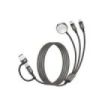 XO CX040 Cable de Carga 3 en 1 - Adaptador USB-A - USB-C 100W - Lightning 12W - Compatible con Smartwatch - Transferencia de Dat