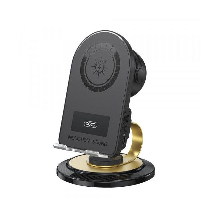 XO F69 Soporte para Smartphone con Altavoz - Carga Inalambrica 15W - Base Giratoria 360º - Bluetooth 5.1 - Autonomia hasta 3.5h
