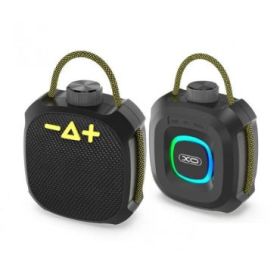 XO F77 Altavoz Portatil - IP66 - Bluetooth 5.3 - Bateria 1200mAh - Linterna RGB - 7 Efectos de Luz - AUX y Tarjeta microSD - Man