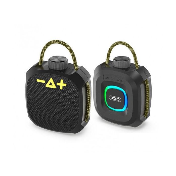 XO F77 Altavoz Portatil - IP66 - Bluetooth 5.3 - Bateria 1200mAh - Linterna RGB - 7 Efectos de Luz - AUX y Tarjeta microSD - Man