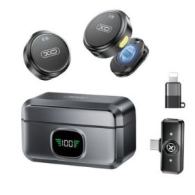 XO MC12 Microfono Inalambrico de Solapa - Estuche de Carga - Autonomia hasta 8h - Reduccion de Ruido IA - Alcance 15m - USB-C -