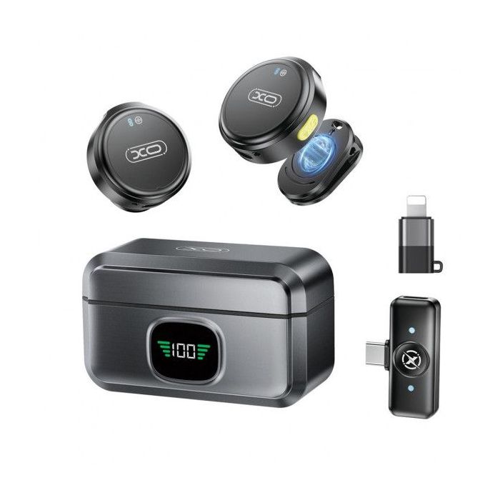 XO MC12 Microfono Inalambrico de Solapa - Estuche de Carga - Autonomia hasta 8h - Reduccion de Ruido IA - Alcance 15m - USB-C -