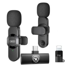 XO MC14 Microfono Inalambrico de Solapa - Cancelacion de Ruido - 100Hz-10kHz - Alcance 15m - USB-C - Clip - Peso Ligero de 7g -