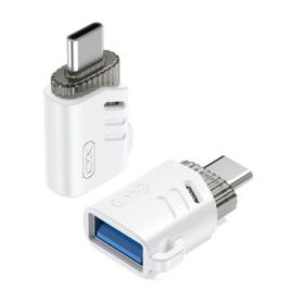 XO NB256B Adaptador OTG - USB-A Macho a USB-C Hembra - Carga y Datos - Aleacion de Aluminio - Universal - Plug and Play - Llaver