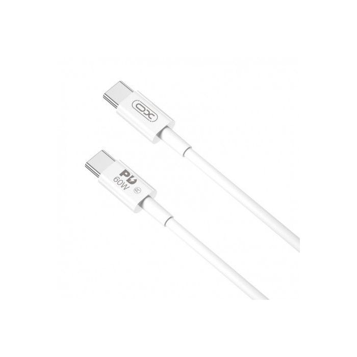 XO NBQ190 Cable de Carga - Soporta hasta 60W - USB-C a USB-C - Longitud 2m - 5-20V - Color Blanco