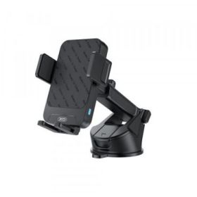 XO WX043 Soporte de Coche - Carga Inalambrica 15W - USB-C - Base Incluida - ABS y Silicona - Incluye Cable - 81x114x51mm - Color