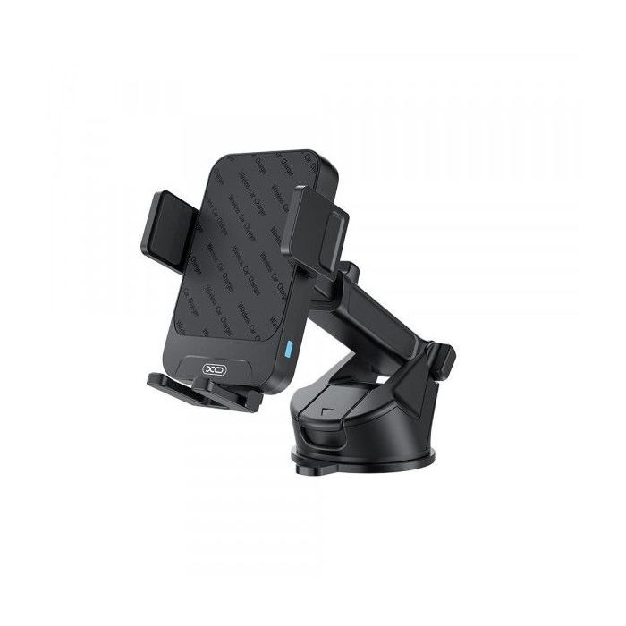 XO WX043 Soporte de Coche - Carga Inalambrica 15W - USB-C - Base Incluida - ABS y Silicona - Incluye Cable - 81x114x51mm - Color