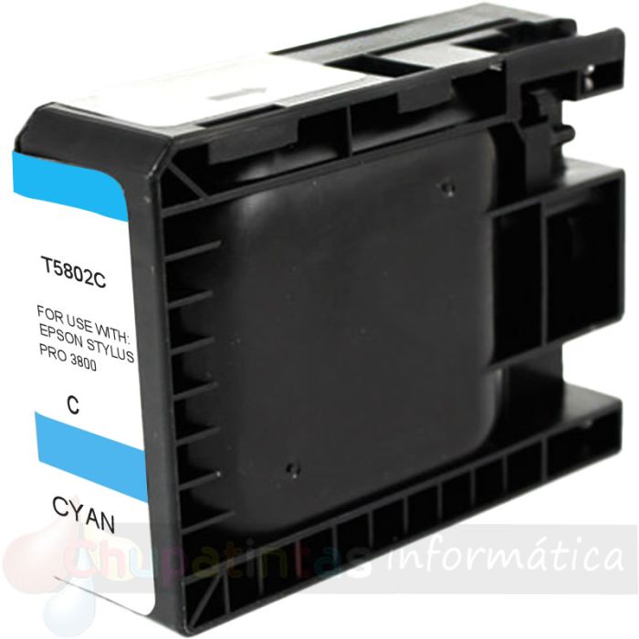 Epson T5802 Cian Cartucho de Tinta Pigmentada Genérico - Reemplaza C13T580200
