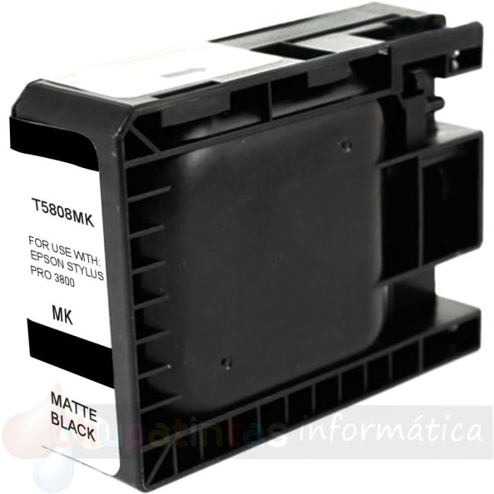 Epson T5808 Negro Mate Cartucho de Tinta Pigmentada Genérico - Reemplaza C13T580800