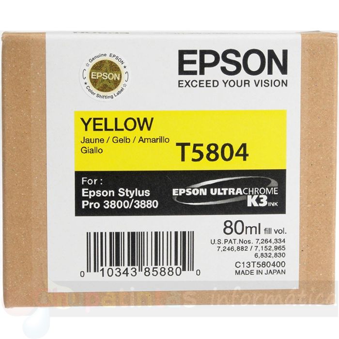 Epson T5804 Amarillo Cartucho de Tinta Original - C13T580400