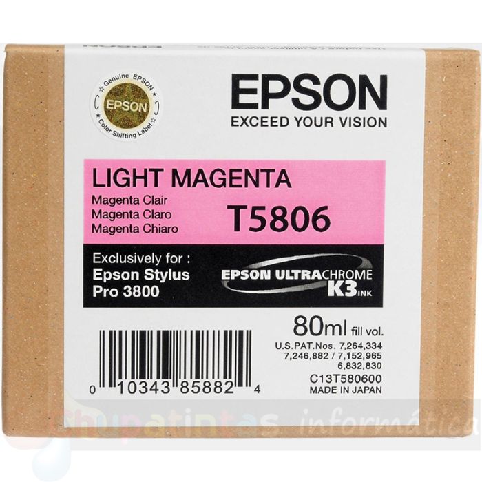 Epson T5806 Magenta Light Cartucho de Tinta Original - C13T580600
