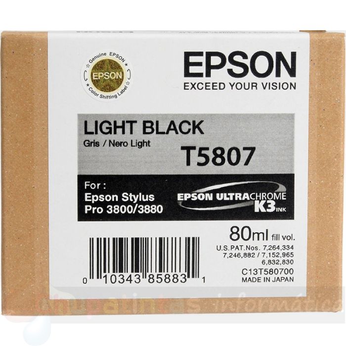Epson T5807 Negro Light Cartucho de Tinta Original - C13T580700