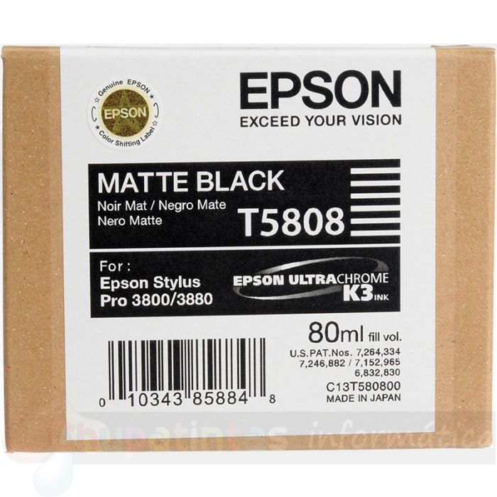 Epson T5808 Negro Mate Cartucho de Tinta Original - C13T580800