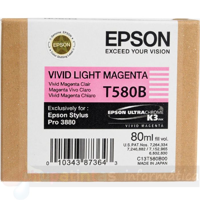 Epson T580B Magenta Light Vívido Cartucho de Tinta Original - C13T580B00