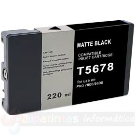 Epson T5678 Negro Mate Cartucho de Tinta Pigmentada Genérico - Reemplaza C13T567800