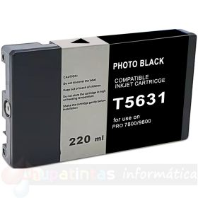 Epson T5631 Negro Foto Cartucho de Tinta Pigmentada Genérico - Reemplaza C13T563100