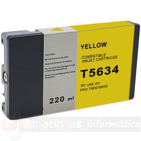 Epson T5634 Amarillo Cartucho de Tinta Pigmentada Genérico - Reemplaza C13T563400