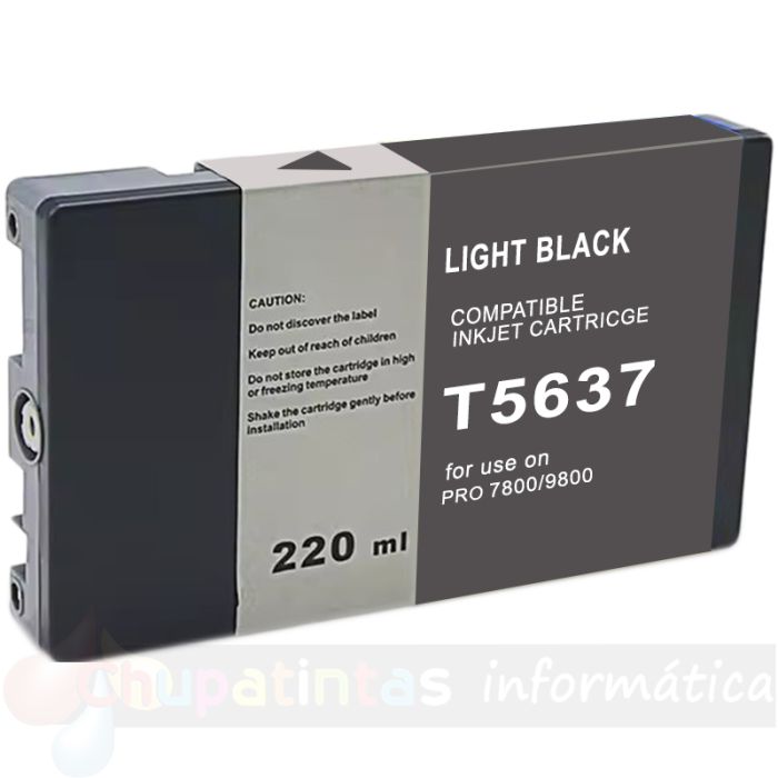 Epson T5637 Negro Light Cartucho de Tinta Pigmentada Genérico - Reemplaza C13T563700