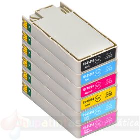 Epson T559-Serie Pack de 5 Cartuchos de Tinta Pigmentada Genéricos: T5591/T5592/T5593/T5594/T5595/T5596