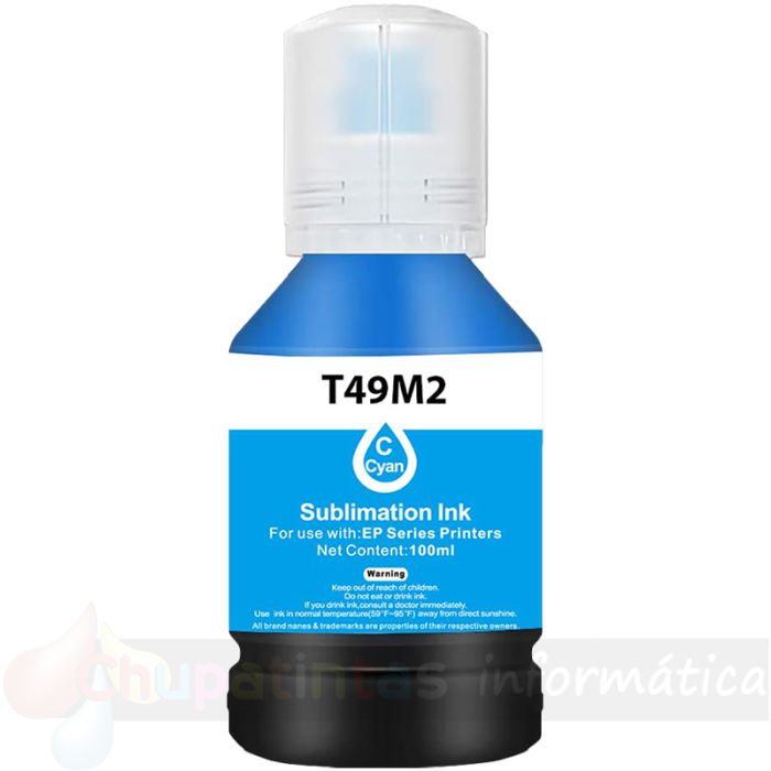 Epson T49M2 Cian Botella de Tinta para Sublimación Genérica - Reemplaza C13T49M220
