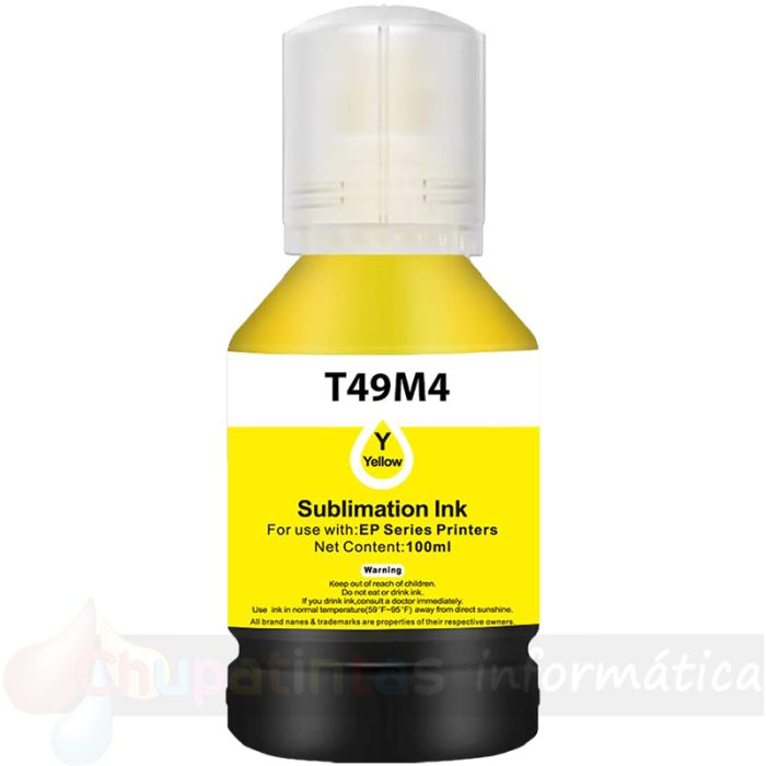 Epson T49M4 Amarillo Botella de Tinta para Sublimación Genérica - Reemplaza C13T49M420