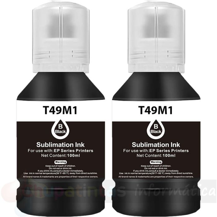Epson T49M1 Negro - Pack 2 Botellas de Tinta Pigmentada Genericas C13T49M120