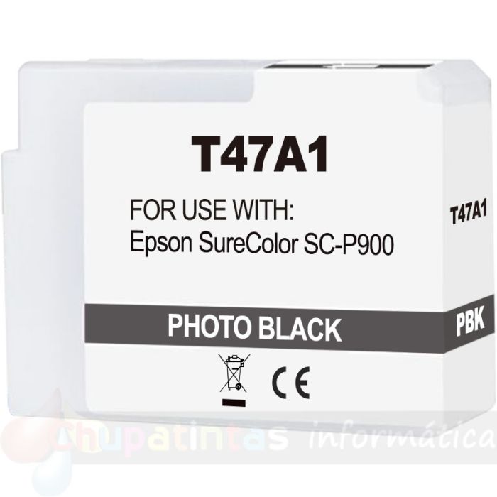 Epson T47A1 Negro Foto Cartucho de Tinta Pigmentada Genérico - Reemplaza C13T47A100