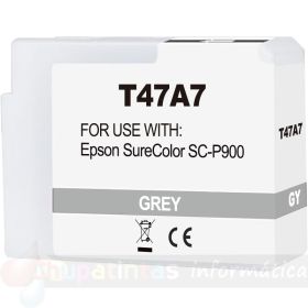 Epson T47A7 Gris Cartucho de Tinta Pigmentada Genérico - Reemplaza C13T47A700