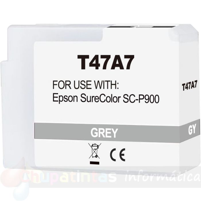 Epson T47A7 Gris Cartucho de Tinta Pigmentada Genérico - Reemplaza C13T47A700