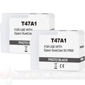 Epson T47A1 Negro Foto Pack 2 Cartuchos de Tinta Pigmentada Genéricos - Reemplaza C13T47A100