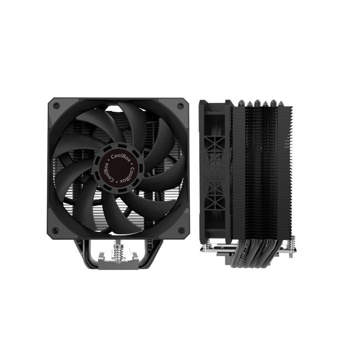 Coolbox H6 Black Disipador Multizocalo - 6 Heatpipes - 240W TDP - Ventilador 120mm - Velocidad Max. 2000rpm - Color Negro