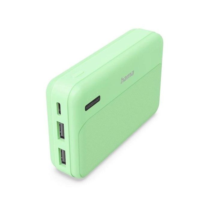 Hama Power Pack Pocket 10 Bateria Externa Powerbank 10000mAh - Compacta - 1x USB-C y 2x USB-A - Color Verde