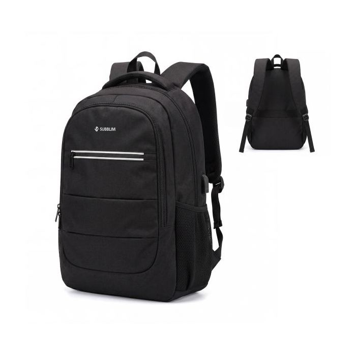 Subblim City Plus Mochila para Portátil 16  - Capacidad 26L - Resistente al agua - Puerto USB-C - Bolsillo Reflectante - Color N