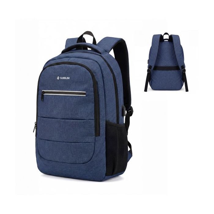 Subblim City Plus Mochila para Portátil 16  - Capacidad 26L - Resistente al agua - Puerto USB-C - Bolsillo Reflectante - Color A