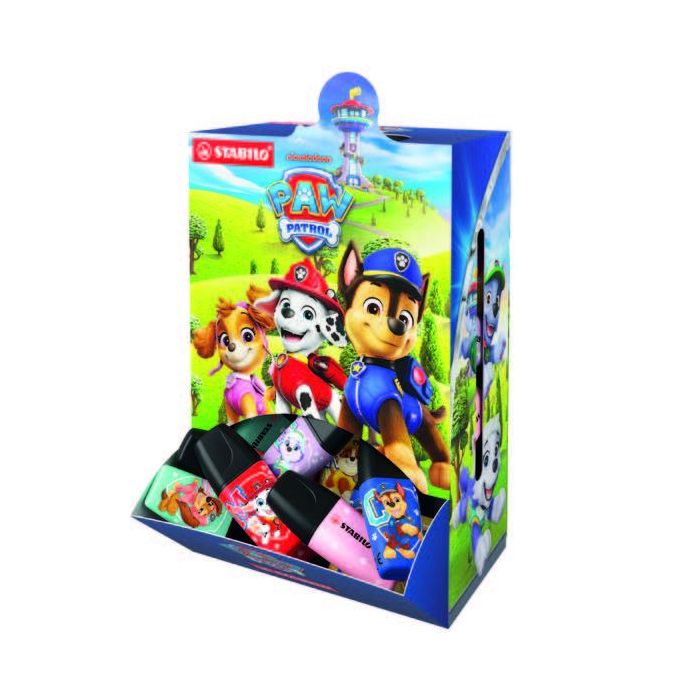 Stabilo Boss Mini Patrulla Canina Expositor de 50 Marcadores Fluorescentes con Diseños de la Patrulla Canina - Trazo entre 2 y 5