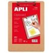 Apli Carpeta Sujetapapeles con Base de Madera y Pinza Metalica - Formato A4
