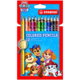 Stabilo Patrulla Canina Pack de 12 Lapices de Colores con Diseños de la Patrulla Canina - Ideal para el Colegio - Colores Surtid
