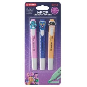 Stabilo Swing Cool K-Pop Demon Hunters Pack con 3 Marcadores - Cuerpo Plano - Punta Biselada - Trazo entre 1 y 4mm - Tinta con B